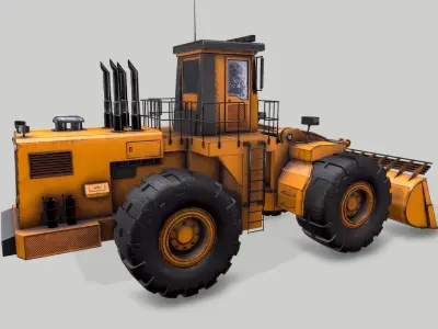 Old Industrial Vehicle Loader Low-poly 3D model purchase