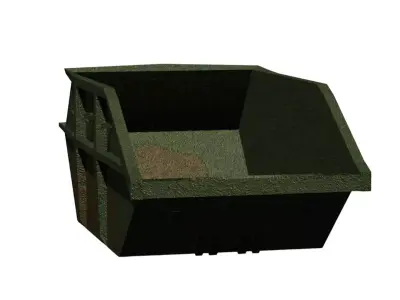 Large Industrial Dumpster 3D Model - Rusty Textured - Game Ready Low-poly 3D model