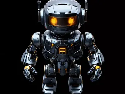 Stylized LowPoly Robot Rigged Low-poly 3D model