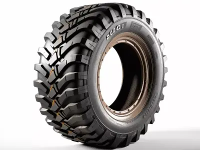 Heavy Duty OffRoad Tire  Rim 3D model