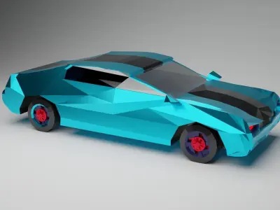 Low Polly Car ready For Games and Animation Free low-poly 3D model