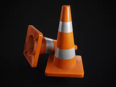Traffic Cone Low-poly 3D model buy