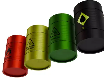 Metal Barrel V2 Low-poly 3D model