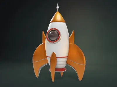Rocket 3D Model Cartoon Free low-poly 3D model