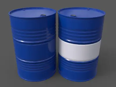 PBR Oil Drum Barrel B Low-poly 3D model