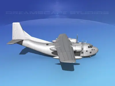 Fairchild C-123B Bare Metal 3D model