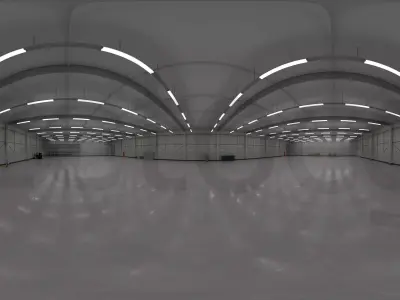 HDRI - Industrial Warehouse Interior 3b Low-poly 3D model