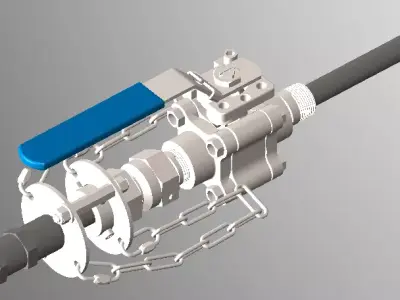 Heavy Duty Injection Quill Corporation Stop For Chemical Feed 3D model