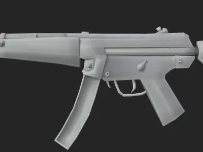MP5 3D MODEL gun Low-poly 3D model
