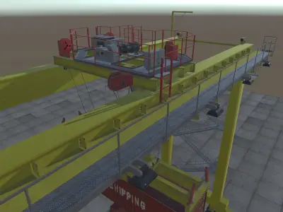 Shipping Port Gantry Crane Low-poly 3D model
