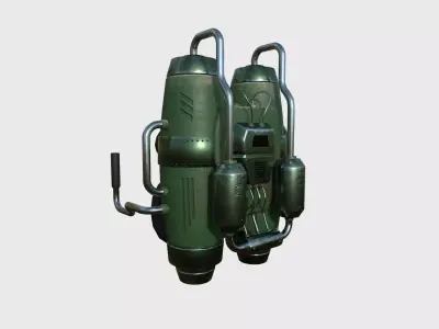 Jetpack A10 Green - SciFi Character Design Low-poly 3D model