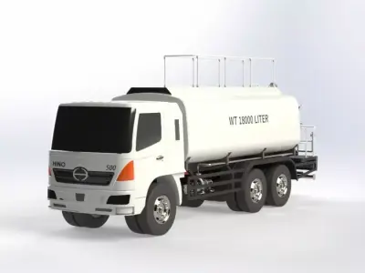 Tanker Truck 3D Model Real Scale Manufacturing Ready 3D model