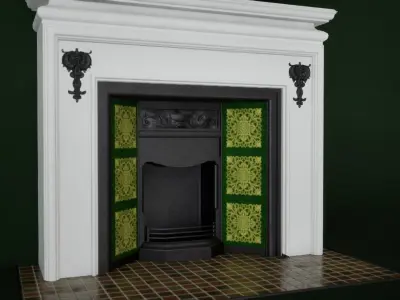 Victorian fireplace Low-poly 3D model