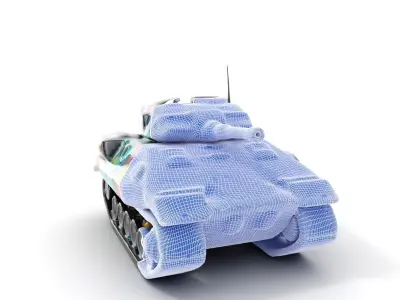 Colorful Camouflage Tank model pack for realistic simulation Low-poly 3D model