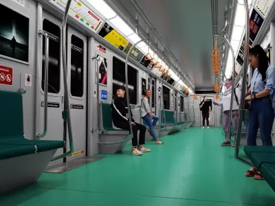 Modern Subway Metro Carriage Interior PBR Game Ready Low-poly 3D model
