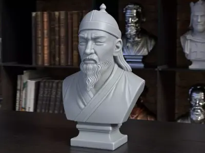 Genghis Khan Bust Mongol Empire Printable STL File 3D print model