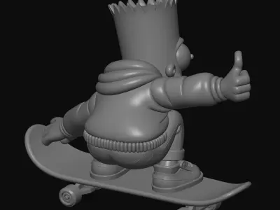 skateboarder Bart 3D print model