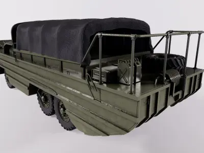 GMC-DUKW-353 Amphibious Vehicle Low-poly 3D model