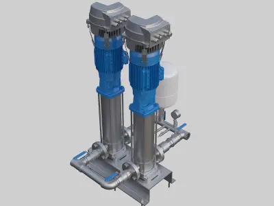 5SV Lowara pump set 3D model