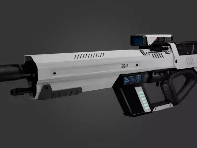 Scifi Gun Weapon Asset Low-poly 3D model