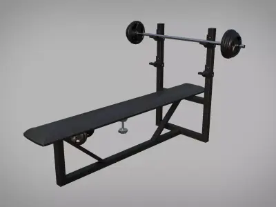 Gym lifting bench Low-poly 3D model