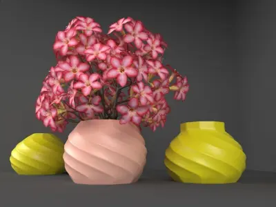 vase with plant Free 3D model