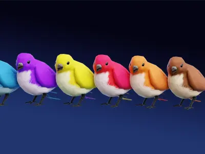 Bubble Bird Low-poly 3D model
