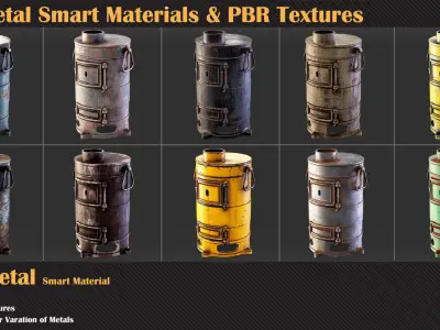 30 Metal Smart Materials and PBR Textures - VOL 09   Texture