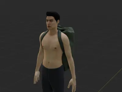Military duffle bag  Low-poly 3D model