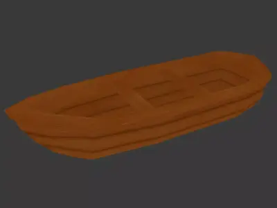 cartoon woodenboat 3D model