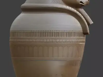 Ancient Egyptian Canopic Jar Asset 3D model
