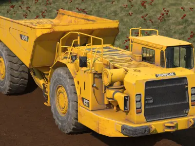 Mining Truck CAT AD45B Dirty Rigged 3D model