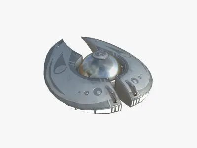Alien Spaceship UFO I01 Steel - Sci Fi Spacecraft Design Low-poly 3D model