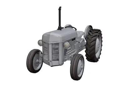 1950s Vintage Farm Tractor Classic Agricultural Machine 3D model