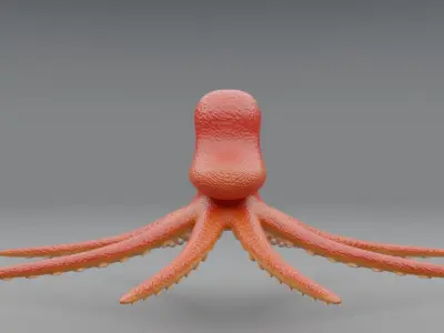 3D Octopus Cartoon Character 3D model