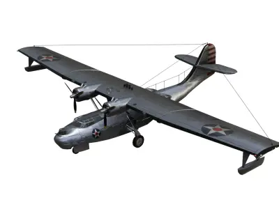 Consolidated PBY Catalina  Low-poly 3D model