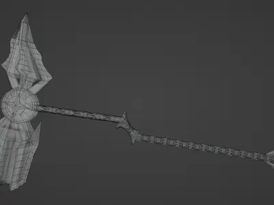 a fantasy large gold hammer  Free low-poly 3D model