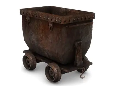 Low Poly Mine Cart 3D Model Low-poly 3D model