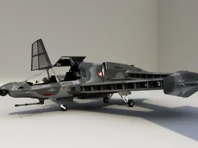 eVTOL Attack Aircraft K21-Concept Design Low-poly 3D model