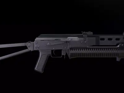 Bizon Submachine Gun Low-poly 3D model