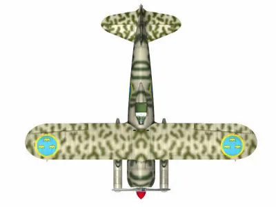 Fiat CR42 Falco Swedish Air Force 3D model