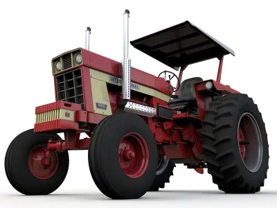 International Harvester 1468 Tractor 1972 with Canopy 3D model