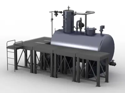 Boiler distillation valve water pump chlorination 3D model purchase
