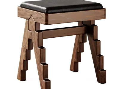 Phantom Hands Circle Dining Table and Stool 3D model