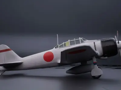 Mitsubishi A6m Zero - WW2 Japan aircraft 3D model
