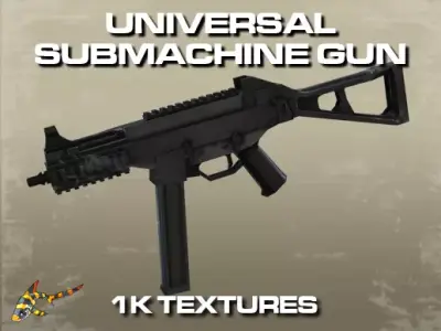 Universal Sub-Machine Gun Low-poly 3D model