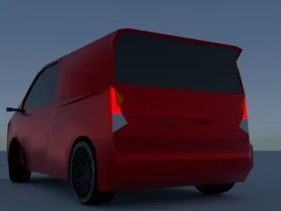 Low poly cargo van  Low-poly 3D model
