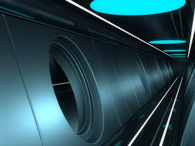 Sci Fi Tunnel 3D model 60