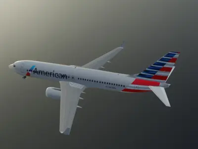 American Airlines Boeing 737-800 low poly  Low-poly 3D model