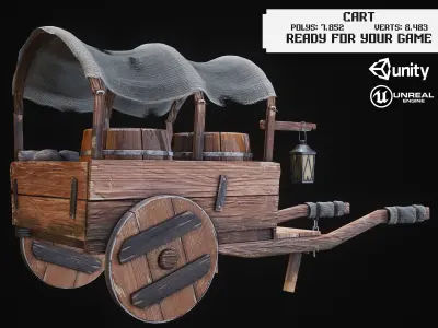 CART lowpoly Low-poly 3D model